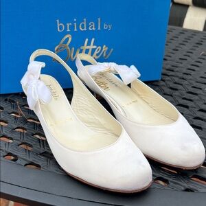 Butter Bridal White Slingback Heels